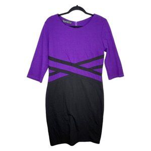 Homeyee Women's Purple Black Dress Size 12 / XXL